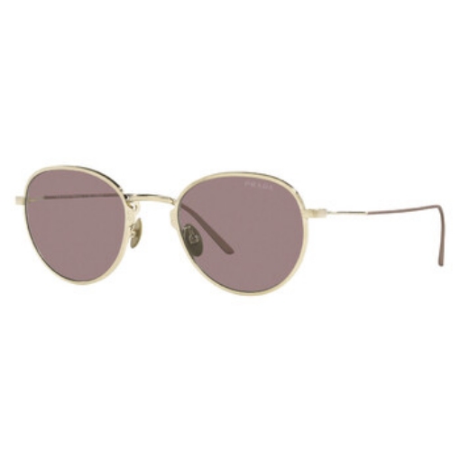 Picture of PRADA Light Purple Brown Round Men's Titanium Sunglasses