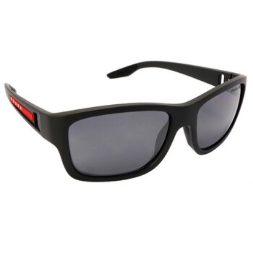 Picture of PRADA LINEA ROSSA Dark Grey Hydrophobic Rectangular Men's Sunglasses