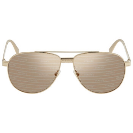 Picture of VERSACE Brown Tampo Silver Gold Pilot Men's Sunglasses