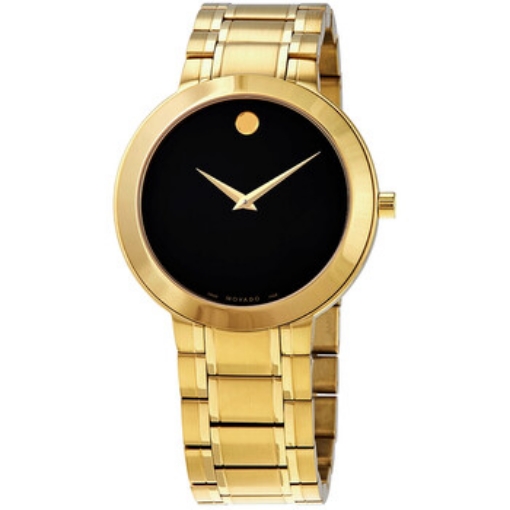 Picture of MOVADO Stiri Quartz Black Dial Yellow Gold PVD Men's Watch