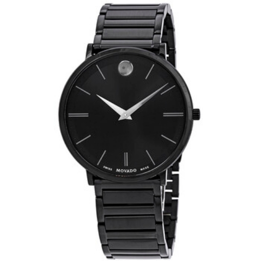 Picture of MOVADO Ultra Slim Black Dial Black PVD Men's Watch