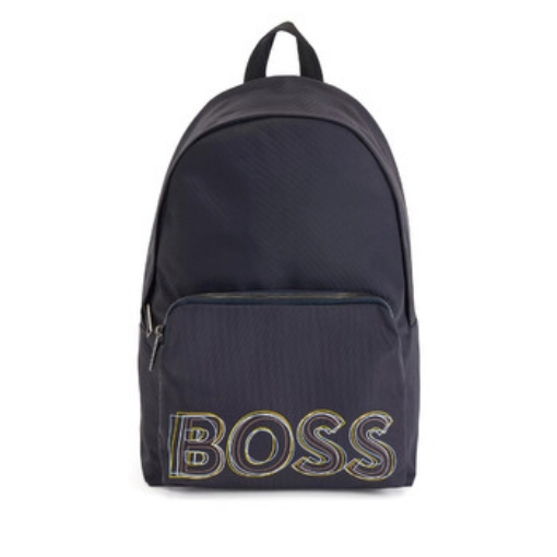 Picture of HUGO BOSS Dark Blue Zipped Backpack In Recycled Fabric