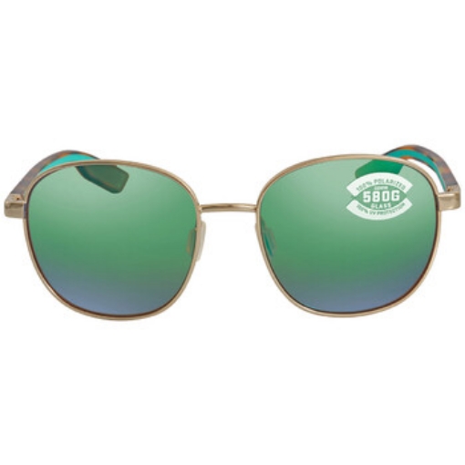 Picture of COSTA DEL MAR EGRET Green Mirror Polarized Glass Round Ladies Sunglasses