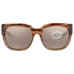 Picture of COSTA DEL MAR Waterwoman 2 Copper Silver Mirror 580P Polarized Glass Cat Eye Ladies Sunglasses