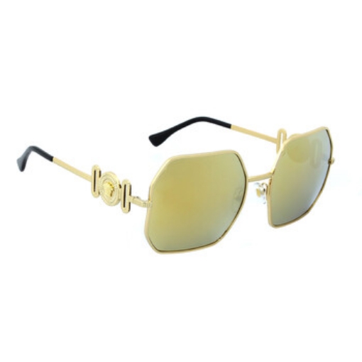 Picture of VERSACE Brown Mirror Gold Irregular Ladies Sunglasses