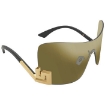 Picture of VERSACE Dark Grey Mirror Gold Shield Ladies Sunglasses