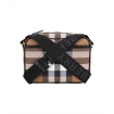 Picture of BURBERRY Men's Paddy Check-printed Zipped Crossbody Bag - Brown