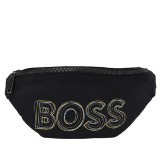 Picture of HUGO BOSS Dark Blue Men's Catch Layered Logo Print Bumbag