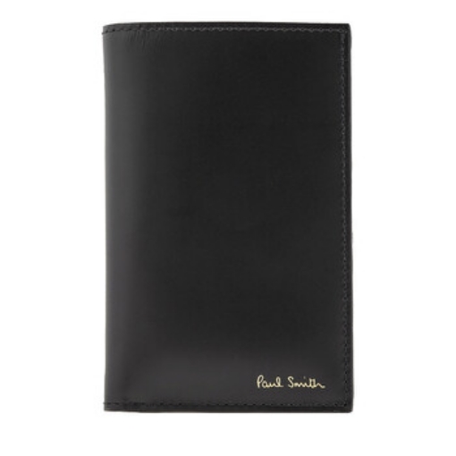 Picture of PAUL SMITH Men's Black Leather Logo Print 6cc Wallet