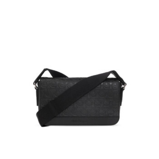 Picture of SALVATORE FERRAGAMO Black Gancini Embossed Crossbody