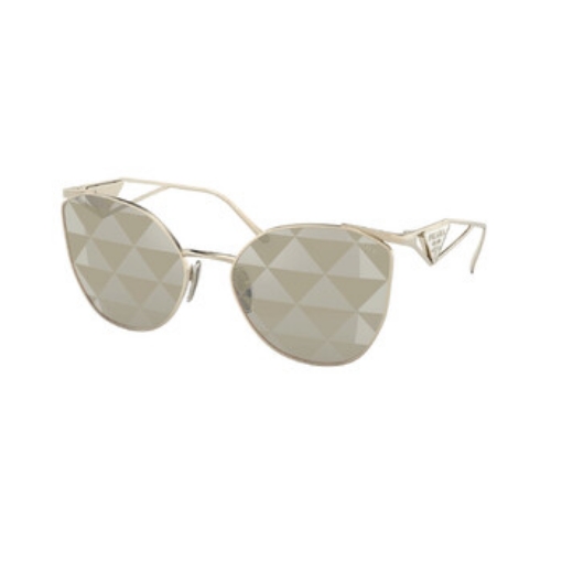 Picture of PRADA Brown Tampo Triangles Silver Irregular Ladies Sunglasses