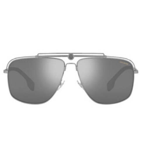 Picture of VERSACE Polarized Dark Gray Mirrored Silver Square Men's Sunglasses