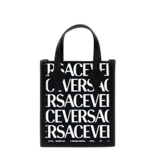 Picture of VERSACE Allover Logo Printed Crossbody Bag - Black