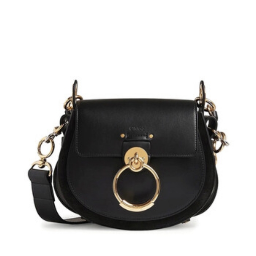 Picture of CHLOE Black Leather And Suede Small Tess Bag