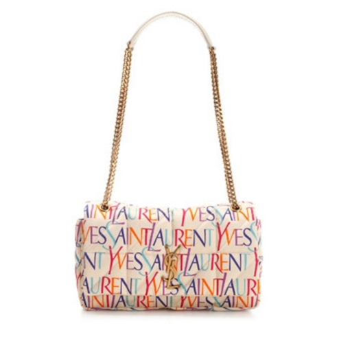 Picture of SAINT LAURENT Jamie Medium Chain Bag "Carré Rive Gauche" In Printed Yves Silk