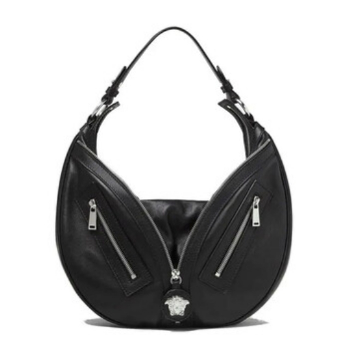 Picture of VERSACE Black Repeat Hobo Bag