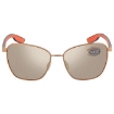 Picture of COSTA DEL MAR Paloma Copper SIlver Mirror Polarized Glass Butterfly Ladies Sunglasses