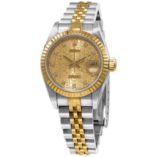 Picture of ROLEX Datejust Automatic Diamond Gold Dial Ladies Watch