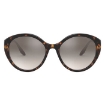 Picture of PRADA Brown Gradient Grey Mirrored Silver Oval Ladies Sunglasses