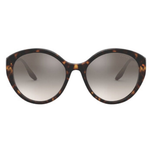 Picture of PRADA Brown Gradient Grey Mirrored Silver Oval Ladies Sunglasses