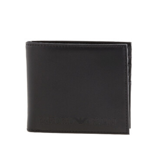 Picture of EMPORIO ARMANI Logo Embossed Billfold Wallet - Black