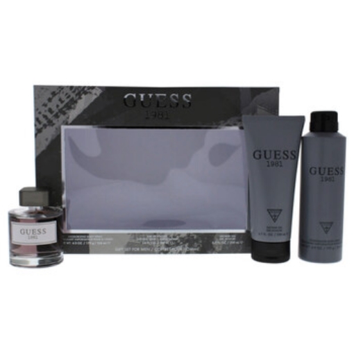 Picture of GUESS 1981 by for Men - 3 Pc Gift Set 3.4oz EDT Spray, 6oz Deodorant Body Spray, 6.7oz Shower Gel