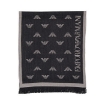 Picture of EMPORIO ARMANI Embroidered Frayed-Edge Wool Scarf