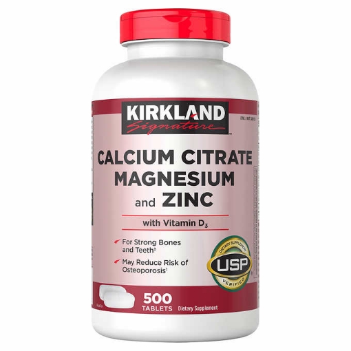 Picture of Viên Uống Bổ Cơ & Xương Kirkland Signature Calcium Citrate Magnesium And Zinc 500 mg, 500 viên