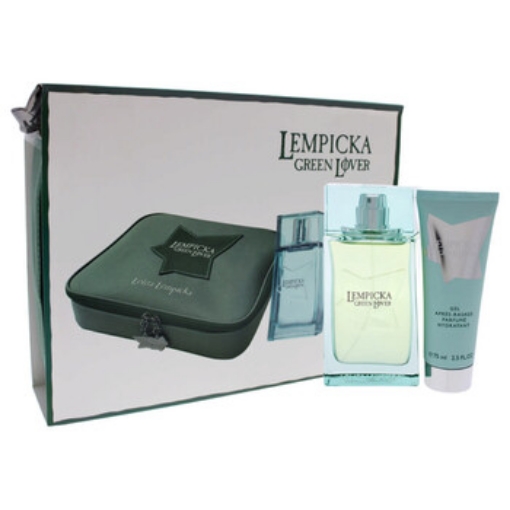 Picture of LOLITA LEMPICKA Green Lover by for Men - 3 Pc Gift Set 3.4oz EDT Spray, 2.5oz After Shave Gel, Pouch