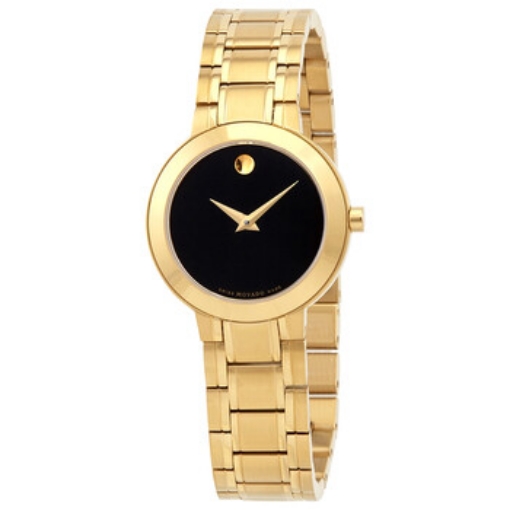 Picture of MOVADO Stiri Quartz Black Dial Yellow Gold PVD Ladies Watch