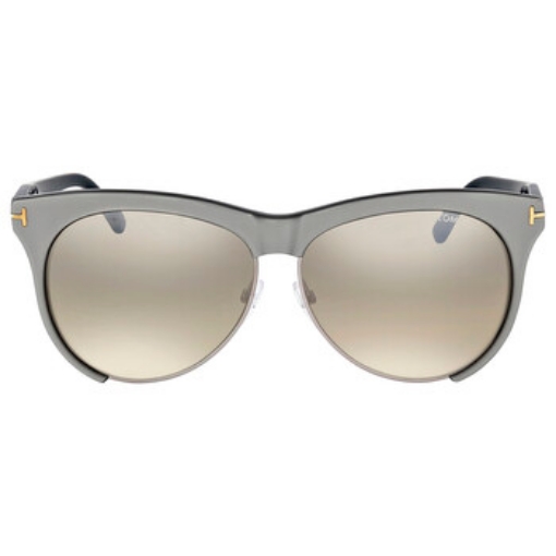 Picture of TOM FORD Leona Brown Mirror Oval Ladies Sunglasses