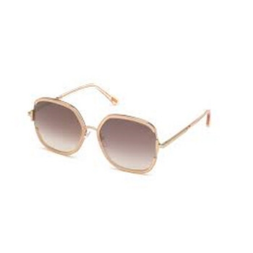 Picture of TOM FORD Brown Mirror Square Ladies Sunglasses