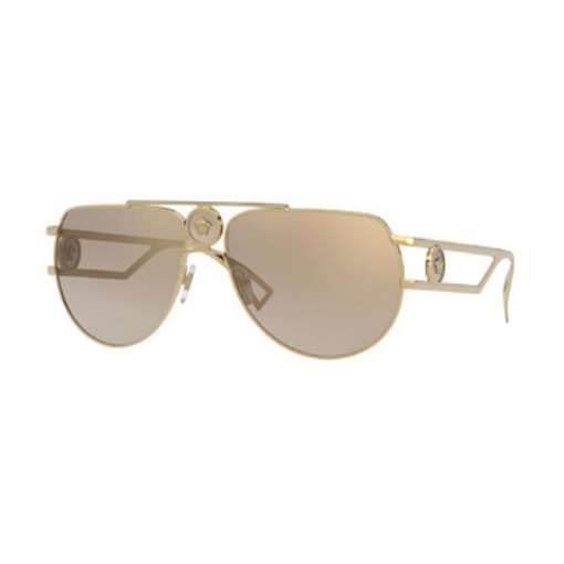 Picture of VERSACE Brown Mirror Gold Gradient Pilot Men's Sunglasses