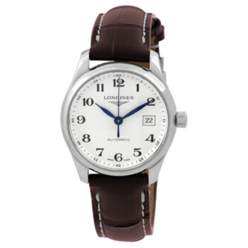 Picture of LONGINES Master Collection Silver Dial Brown Leather Band Stainless Steel Case Automatic Ladies Watch L22574783