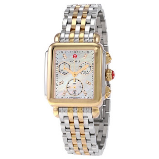Picture of MICHELE Deco Chronograph Quartz Diamond White Mother of Pearl Dial Ladies Watch
