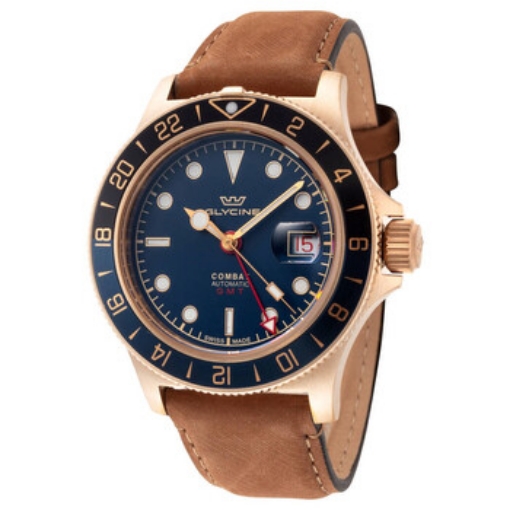 Picture of GLYCINE Combat Sub Sport 42 Bronze GMT Automatic Blue Dial Men's Watch