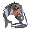 Picture of BURBERRY Leather And Snakeskin Fish Shaped Crossbody Bag- Dark Cobalt