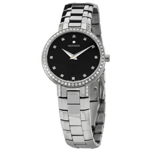 Picture of MOVADO Faceto Quartz Diamond Black Dial Ladies Watch