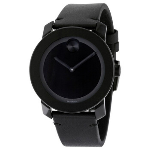 Picture of MOVADO Bold Black Museum Dial Black Leather Unisex Watch