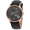 Picture of EDOX Quartz Black Dial Black Leather Men's Watch