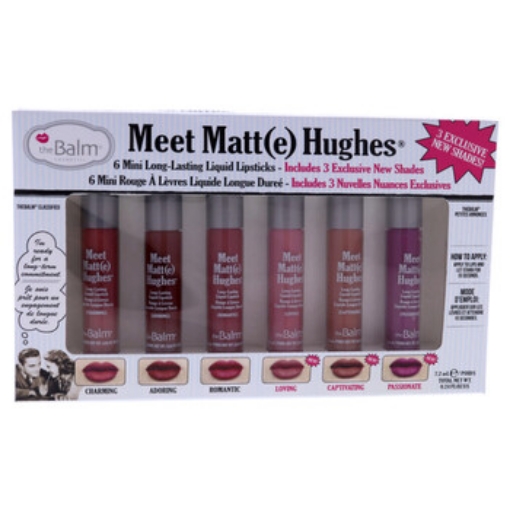 Picture of THE BALM Meet Matte Hughes Liquid Lipstick Set by the Balm for Women - 6 x 0.24 oz Charming, Adoring, Romantic, Loving, Captivating, Passionate