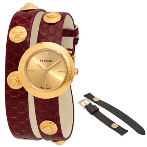 Picture of VERSACE Medusa Stud Icon Quartz Gold Dial Ladies Watch