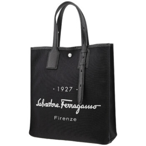 Picture of SALVATORE FERRAGAMO 1927 Signature Tote Bag - Black