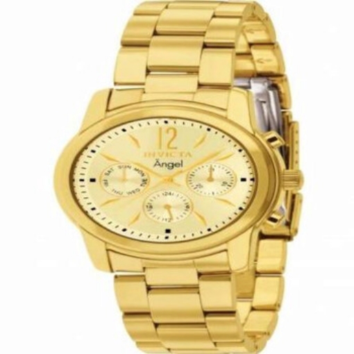 Picture of INVICTA Angel Chronograph Gold Dial Gold-tone Ladies Watch