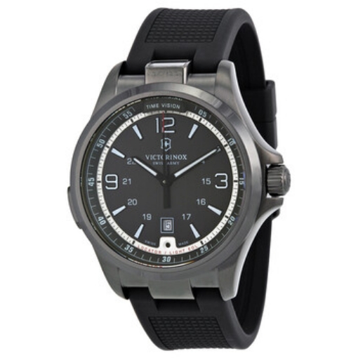 Picture of VICTORINOX Night Vision GMT Black Dial Black Rubber Men's Watch