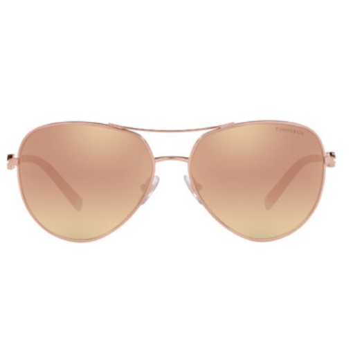 Picture of TIFFANY & CO. Gray Mirrored Rose Gold Pilot Ladies Sunglasses