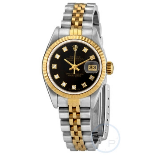 Picture of ROLEX Datejust Automatic Diamond Black Dial Ladies Watch