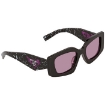 Picture of PRADA Open Box - Dark Violet Mirrored Silver Internal Irregular Ladies Sunglasses