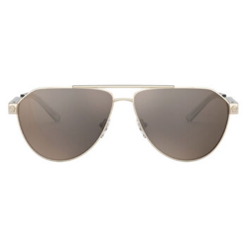 Picture of VERSACE Light Brown Mirrored Dark Gold Pilot Men's Sunglasses