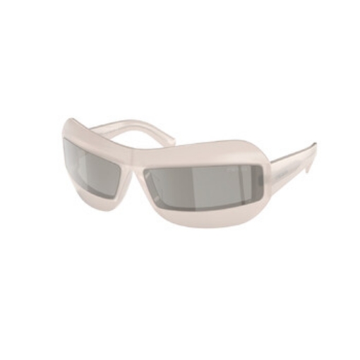 Picture of PRADA Light Grey Silver Mirror Irregular Ladies Sunglasses